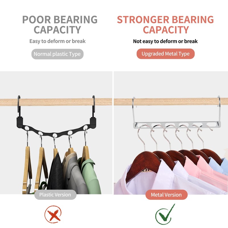 Hangers Space Saving, 12 Pack Metal Hanger Organizer, Closet Space