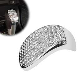 Icyhaws Bling Gear Shift Lever Cover Cap Decals Stickers Compatible with H0nda Accord 2018-2021 10th Gen EX EX-L LX, Crystal Stylish Interior Decoration Accessories, Silver Cute Decorative Trim
