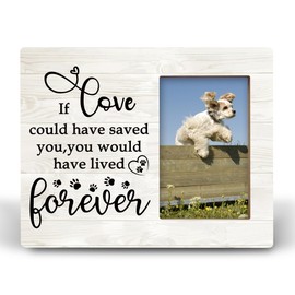CUANFDDSF Dog Memorial Gifts for Loss of Dog 8x10 Picture Frame, Cats Pet Sympathy Gifts, Pet Keepsake, Pet Memorial Gift Wood Photo Frame Display Pictures 4x6 for Table Top Display and Wall Hanging