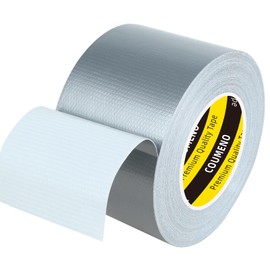 COUMENO Heavy Duty Single Side Duct Tape,2in x 33FT,Strong Adhesive High Strength,Versatile Mesh Adhesive Tape for Easy Sealing, Repairing and Bonding Indoors and Outdoors,Silver