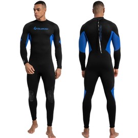 GoldFin Wetsuit for Men, Mens 3mm Wetsuits Fullbody Back Zip Keep Warm in Cold Water