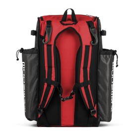 Boombah Superpack Bat Pack - Backpack Version (no wheels) - Holds up to 4 Bats - BPSPC23 Charcoal/Red - For Baseball or Softball