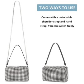 Rhinestone Purse for Women Bling Crystal Evening Clutch Bag for Women Glitter Chain Handbag for Wedding Prom Party Club