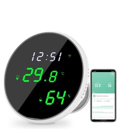 UanTii Tuya Smart Temperature Humidity Sensor WiFi Indoor Hygrometer Thermometer with LCD Display Support Google Home Alexa