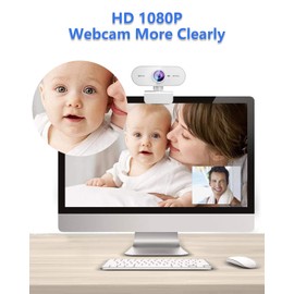 QMKKX Webcam for pc with Microphone, 1080P hd Streaming Webcam for PC,MAC, Laptop, Computer, Plug and Play USB C Web Camera for YouTube, Skype Video Calling, Studying, Conference