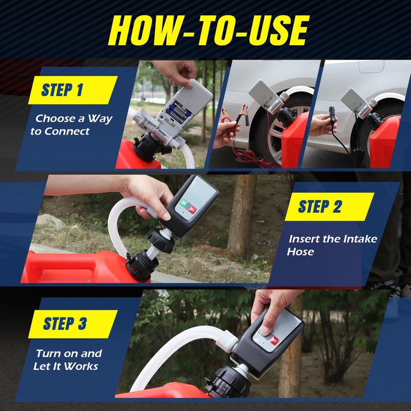 Fuel Transfer Pump with Auto-Stop, AA Battery Powered/DC 3 Power