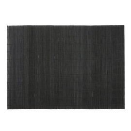 BambooMN Bamboo Placemat/Sushi Rolling Mat - 18.75" x 13" - Black, 6 pcs