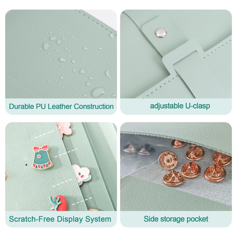 Enamel Pin Display Book - 4 Page Leather Travel Organizer