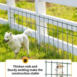 Adavin Small/Medium Animal Barrier Fence, 2 Pack 24 in(L)X 15 in(H) Underground Decorative Garden Fencing, Dog Rabbits fences Black Metal Fence Panel Ground Stakes for Outdoor Patio. Total Length 4 Ft