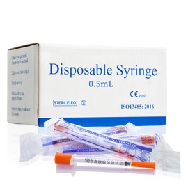 U-100 0.5cc/ml 30 Gauge 5/16" Syringe, Individually Packed 100 PACK