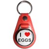 I Love Eggs - Red Plastic Medallion Key Ring