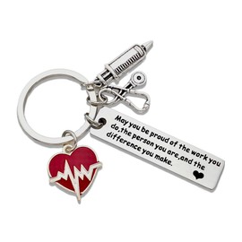 Sjcmbxxs Inspirational Keychains Appreciation Gifts For Women Men Coworkers Friends Teacher Thank You Keyring Birthday Christmas, 12 x 50 mm, Silver