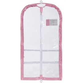 Clear Plastic Garment Bag with Pockets for Dance Competitions Danshuz - Pink