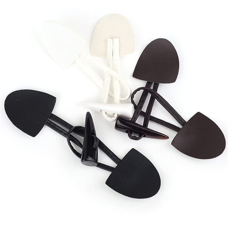 12 Pairs/Set Leather Horn Toggle Closure Buttons for Clothes Sewing