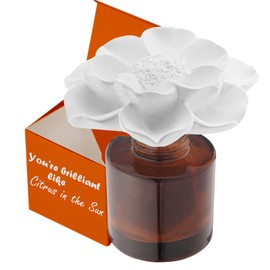 Earffloz Essential Oil and Diffuser Gift Set, You're Brilliant Like Citrus in The Sun (1.7 fl.oz|50ml), 60-Days Natural Air Freshener Non-Toxic Home Scent Strong Fragrance Big Flower Diffuser