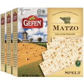 Gefen Organic Spelt Matzo 11oz (3 Pack) All Natural, Crisp & Delicious