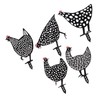 5Pcs Rooster Silhouette Acrylic Hollowed Assorted Style Rich Details Black