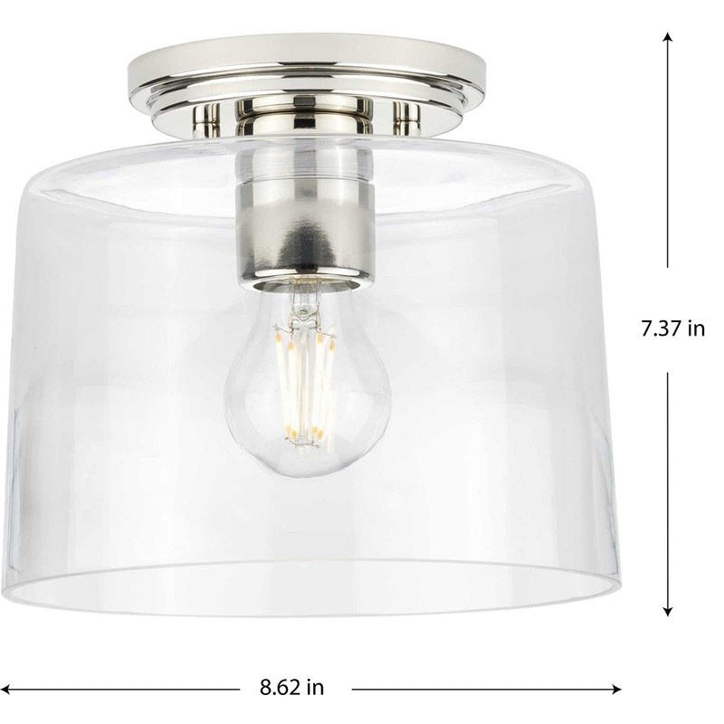 Adley Collection 1-Light Clear Glass New Traditional Flush Mount Light