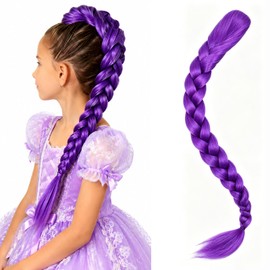 Purple Braided Ponytail Hair Extension, 26-Inch