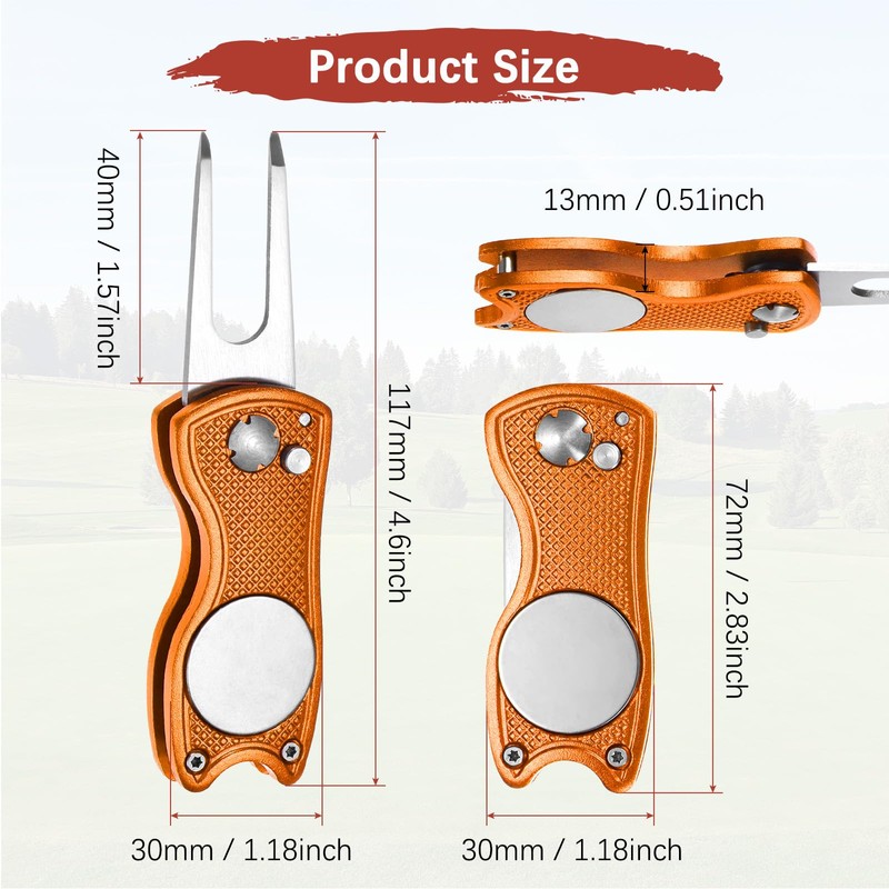 TIXIPEM Golf Divot Repair Tool- Switch Foldable Divot Tool Rack