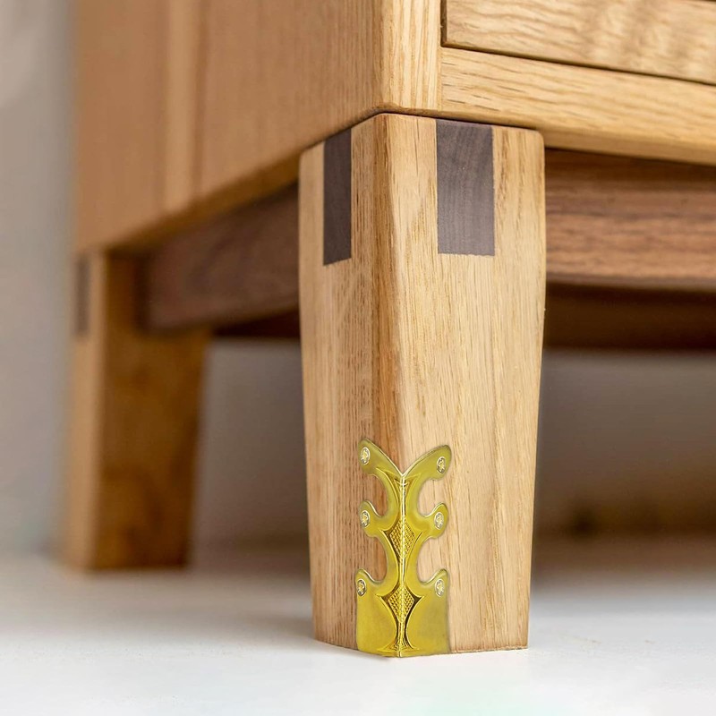 10PCS Solid Brass Skirting Board Corner Protectors, Skiffers Baseboard Corner