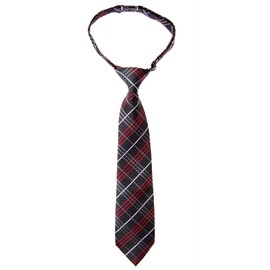 Retreez Classic Plaid Styles Woven Microfiber Pre-tied Boy's Tie - Charcoal Black - 6-18 months