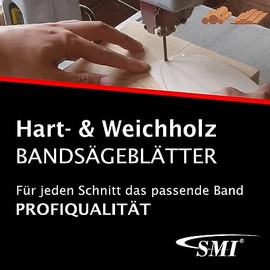 SMI Set of 3 Wood Band Saw Blades 1400 x 6 x 0.65 mm 14 TPI e.g. for Einhell Band Saw TC-SB 200/1, Scheppach HBS30 Saw Band