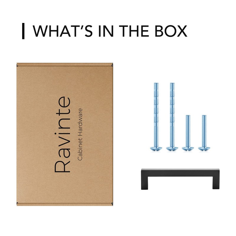 Ravinte Black Cabinet Pulls 5 Inch Square Kitchen Cabinet Handles