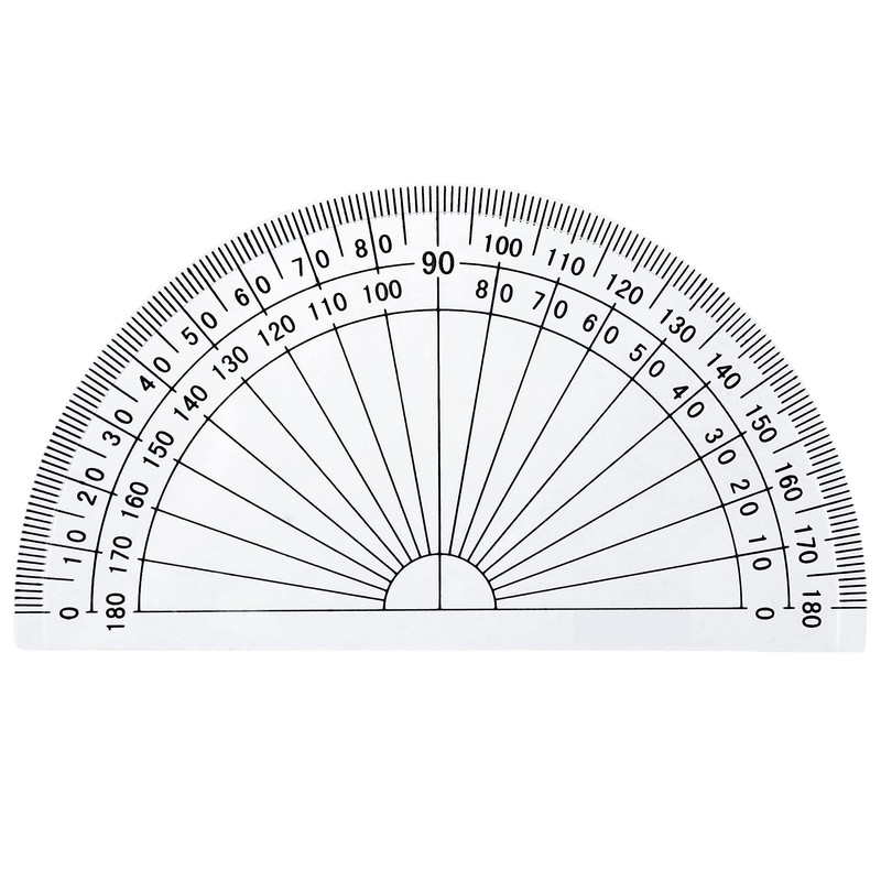 Plastic Protractor for Angle Measurement Student Math 180 Degrees, 4