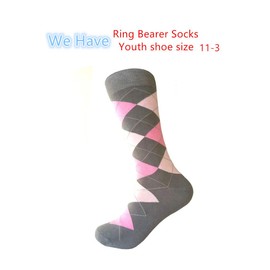 Men's Groomsmen Wedding|Party Events|Gala Collection Argyle Dress socks,Gray/Light Pink/Pink One Size