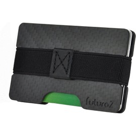 FuturoZ Minimalist Front Pocket Wallet for Men All in One RFID Carbon Fiber Wallet, Slim Card Holder and Money Clip Protect