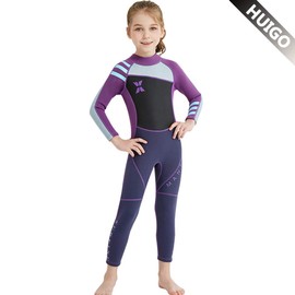 Auroraled 2.5mm Children's Wetsuit, Kids Full Suit, Diving Suit, Skin, Marine Sports, Long Sleeve, Thermal, Stretchy, UV Protection, Sunscreen, For Children, Boys, Girls, Top and Bottom, One-Piece,
