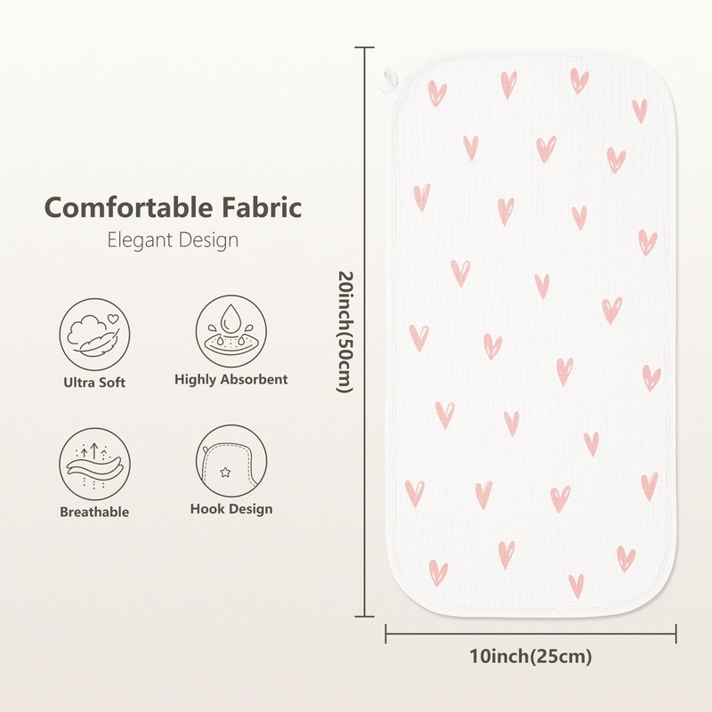 Susurration Muslin Burp Cloths, Soft Baby Burping Cloths for Unisex