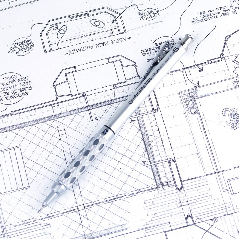 Pentel GraphGear 1000 Premium Mechanical Drafting Pencil Set with Refill