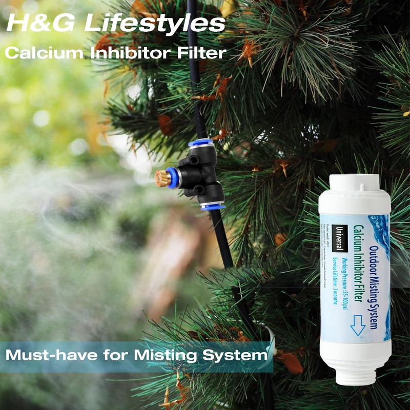 H&G lifestyles Misting System Calcium Inhibitor Filter for Patio Misters