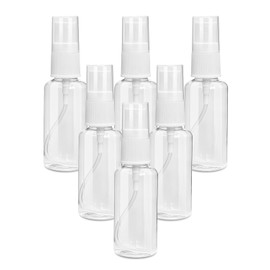 UCEC Clear Plastic Bottles for Essential Oils, 1oz/30ml Empty Small Fine Mist Bottle for Cleaning Solutions, Essential Oils, Alcohol, Plant and Hair Care, 6 Pack