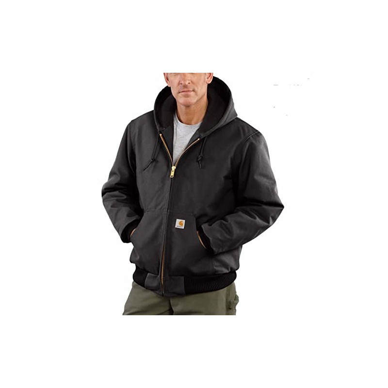 CarharttMenLoose Fit Firm Duck Insulated Flannel-Lined Active JacketBlackMedium
