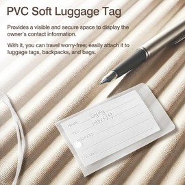 Luggage Tags for Suitcases – PVC Travel ID Label Tags, Durable & Waterproof for Airplane Travel, Travel Essentials for Bags & Luggage