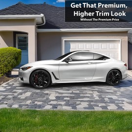 BOGAR TECH DESIGNS Precut Side Vent Chrome Delete Overlay Compatible with Infiniti Q60 2017-2022, Gloss Black