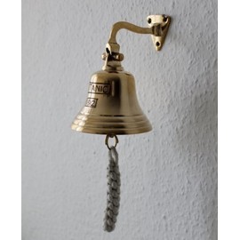 Glocke Messing poliert Schiffsglocke Ø ca. 10cm 440g Gravur TITANIC 1912