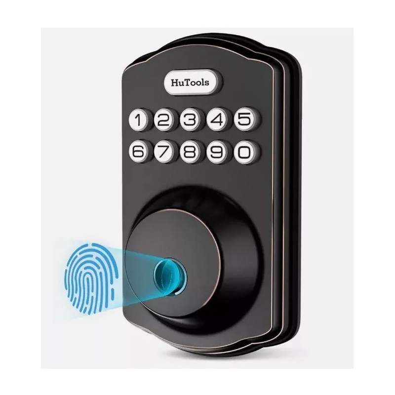 HUTOOLs Biometric Electronic Keyless Entry KS02 Deadbolt Lock Oil Rubbed
