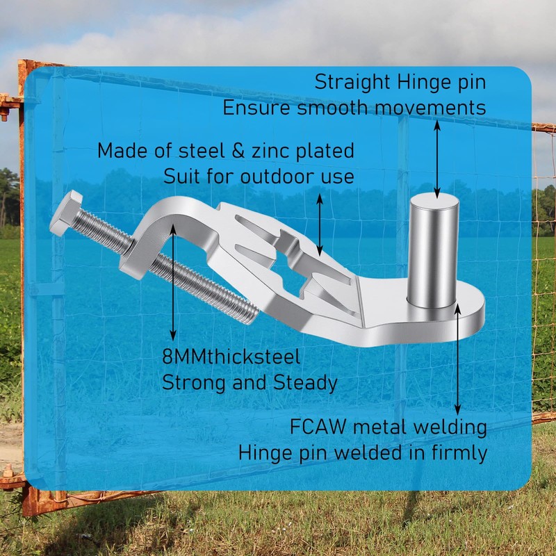 Afcabakila T-Post Gate Hinge Pins, Heavy Duty Gate Hanger,5/8 Inch,