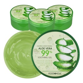 (4ea) Foodaholic Aloe Vera Soothing Gel 300ml / Aloe Moisture Cream Contains Centella Asiatica Extract, Soothing Moisturizing / (4개)푸드어홀릭 알로에베라 수딩젤 300ml 알로에 수분크림 병풀추출물함유 진정 보습