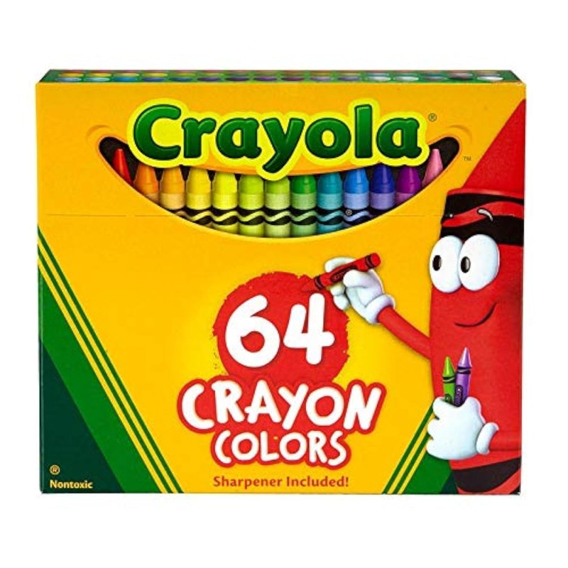 Crayola Crayon Set, 3-5/8", Permanent/Waterproof, 64/BX, Assorted, Sold as 1