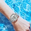 TIMEURE Women's Step Counter Pedometer Watch Crystal Stone, No App,