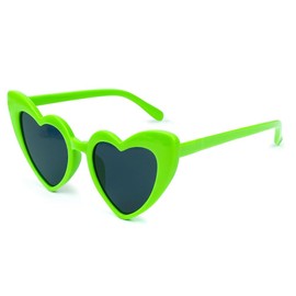 YooThink Love Heart Shaped Sunglasses for Women,Vintage Cat Eye Mod Style Retro Glasses (Green)
