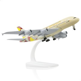 QIYUMOKE 1/300 Metal Plane Model for Etihad A380 for Airbus A380 Model Plane with Stand (7.5 Inch Long) Exhibition Decoration for Aviation Enthusiasts