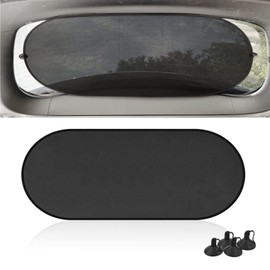Rear Window Sunshade, Car Rear Window Sunshade with Suction Cup, Sun UV Rays Protection for Car Back Window, Sunlight Shield Blocker Mesh Cover for Rear Facing Car Seats, Fits All Cars