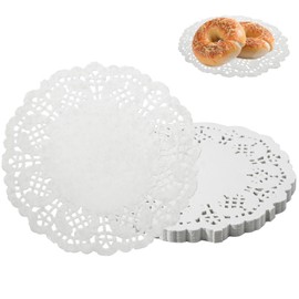 Bonsicoky 100 Pack White Lace Paper Doilies - 4.5 Inch Doilies for Food - Round Paper Placemats for Birthday Party and Wedding Tablewear Decoration