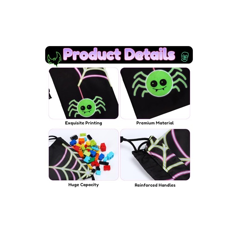 Honoson 24 Piezas Bolsas de Halloween 7.09 x 5.12 Pulgadas